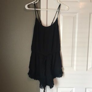 Aerie Romper with frayed fringe